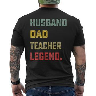 Husband Dad Teacher Legend Father's Day Men's T-shirt Back Print - Thegiftio UK