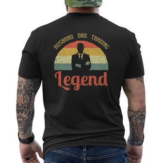 Husband Dad Trading Legend Investor Stock Market Trader Mens Back Print T-shirt | Mazezy CA