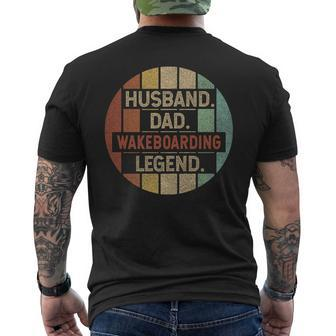 Husband Dad Wakeboarding Legend Vintage Men's T-shirt Back Print - Monsterry