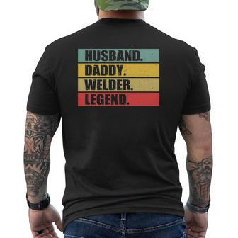 Husband Dad Welder Quote Welding Vintage Father's Day Mens Back Print T-shirt | Mazezy