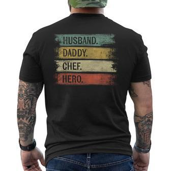 Husband Daddy Chef Hero Pastry Chef Baker Bakery Baking Men's T-shirt Back Print - Monsterry DE