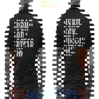 Husband Daddy Protector King Fathers Day Men's T-shirt Back Print - Seseable
