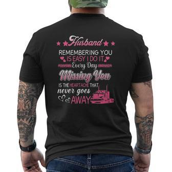 My Husband Truck Driver Proud Trucker Wife In Memories Mens Back Print T-shirt | Mazezy