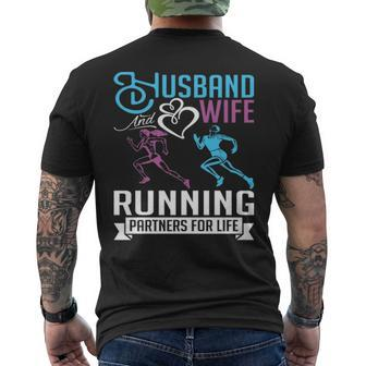 Husband And Wife Running Sweet Valentine’S Day Men's T-shirt Back Print | Mazezy