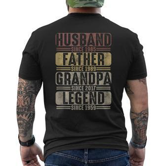 HusbandDad Grandfather Father's Day Legend Vintage Men's T-shirt Back Print - Thegiftio UK