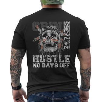 Hustle No Days Off Hustle Hard Hustle 247 Tribe Gang Men's T-shirt Back Print - Monsterry