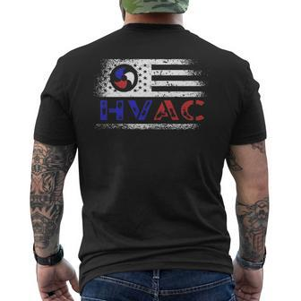 Hvac Tech American Flag Usa Hvac Technician Hvac Tech Men's T-shirt Back Print | Mazezy