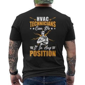 Hvac Technician Can Do It Any Position Mens Hvac Tech Men's T-shirt Back Print | Mazezy