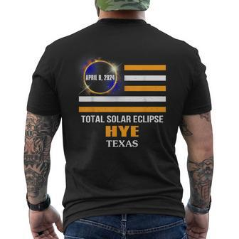 Hye Texas Solar Eclipse 2024 Us Flag Men's T-shirt Back Print - Thegiftio