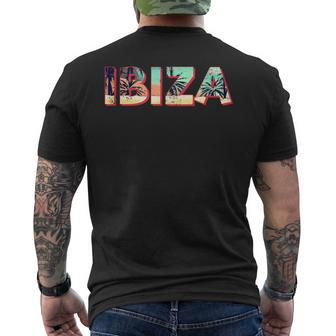 Ibiza Island Beach Retro Palm Tree Vintage Vacation Souvenir Men's T-shirt Back Print - Monsterry UK