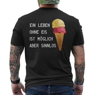 Ice Cream Leben Ohne Eisist Sinnlos D010-0887A T-Shirt mit Rückendruck - Seseable