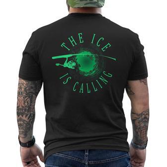 Ice Fishing The Ice Is Calling Ice Fisherman Men's T-shirt Back Print - Monsterry