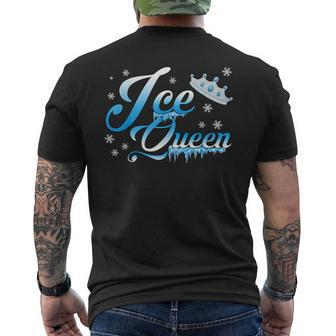Ice Queen Winter Theme Birthday Party Girls Snow Themed Bday Men's T-shirt Back Print - Seseable