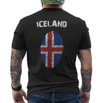 Iceland Fingerprint Flag Country Pride Heritage Men's T-shirt Back Print - Monsterry UK