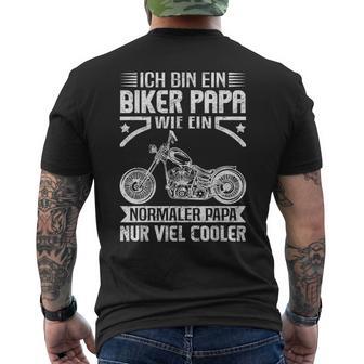 Ich Bin Ein Biker Papa Wie Ein Normal Papa Nuriel Cool S T-Shirt mit Rückendruck - Geschenkecke