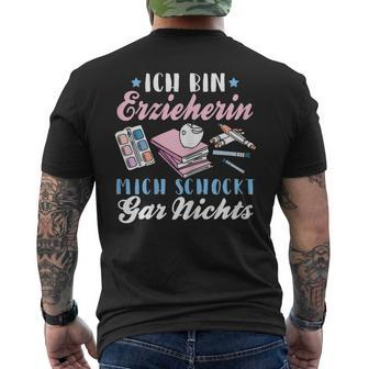 Ich Bin Erzieherin German Language T-Shirt mit Rückendruck - Seseable