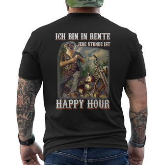 Ich Bin In Rente Jede Stunde Ist Happy Hour T-Shirt mit Rückendruck - Seseable