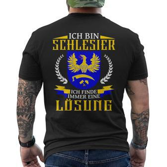 Ich Bin SchlesierOberschlesia Schlesia Origin German Language T-Shirt mit Rückendruck - Seseable
