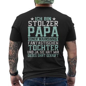 Ich Bin Stolzer Papa Einer Wahnsinnig Fantastischen Tochter T-Shirt mit Rückendruck - Geschenkecke