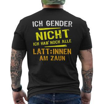 Ich Gender Nicht, Alle Latten Am Zaun Schwarz Kurzärmliges Herren-T-Kurzärmliges Herren-T-Shirt, Witziges Statement - Seseable