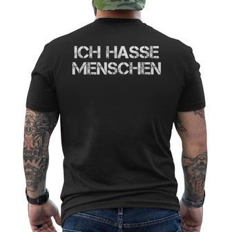 Ich Hasse Menschen Sarcasm Ironie Misanthrop Fun Black S T-Shirt mit Rückendruck - Seseable