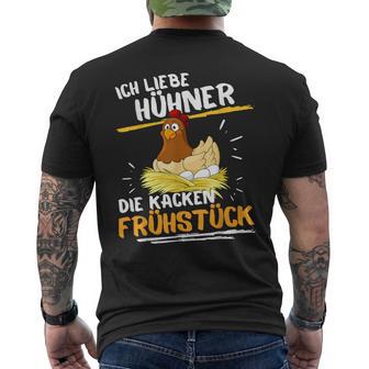 Ich Liebe Hühner Frühstücks-Kurzärmliges Herren-T-Shirt, Witziges Bauernhof Tee - Seseable