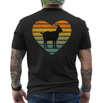 Ich Liebe Ziegen Retro Heart Goat Farm T-Shirt mit Rückendruck - Seseable