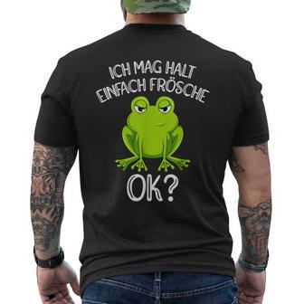 Ich Mag Halt Einfach Frösche Ok Sarcasmus Terrarium Black T-Shirt mit Rückendruck - Seseable