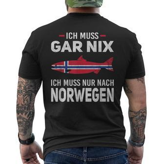 Ich Muss Gar Nix Ich Muss Nur Nach Norwegian Scandinavia T-Shirt mit Rückendruck - Seseable
