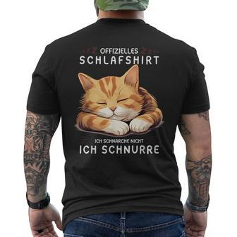 Ich Schnarche Nicht Ich Schnurre Katze Schlaf Damen T-Shirt mit Rückendruck - Seseable