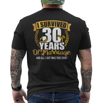 Ich Überlebte 30 Jahre Marriage Zum 30Th Wedding Anniversary T-Shirt mit Rückendruck - Seseable