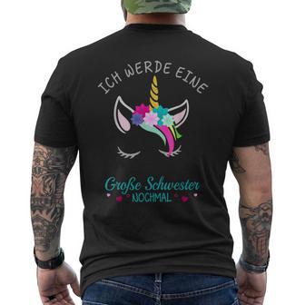 Ich Werde Eine Große Schwester Nomal Unicorn T-Shirt mit Rückendruck - Seseable