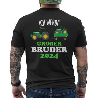 Ich Werde Großer Bruder 2024 Tractor T-Shirt mit Rückendruck - Seseable