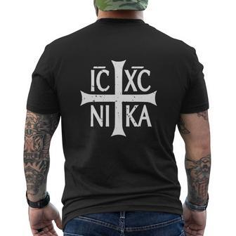 Icxc Nika Christogram Jesus Christ Is Winner Mens Back Print T-shirt - Seseable
