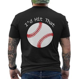 Id Hit That Baseball Mens Back Print T-shirt - Thegiftio UK