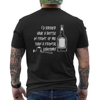 Id Rather Have A Bottle In Front Of Me Mens Back Print T-shirt - Thegiftio UK