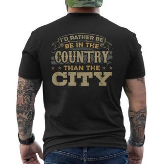 I'd Rather Be In The Country Than The City Men's T-shirt Back Print - Monsterry AU
