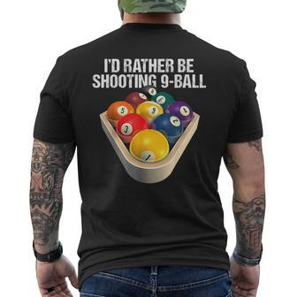 I'd Rather Be Shooting 9-Ball Billiard Gear Men's T-shirt Back Print - Monsterry UK