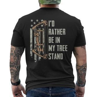 I'd Rather Be In My Tree Stand Deer Hunting Joke Men's T-shirt Back Print | Mazezy