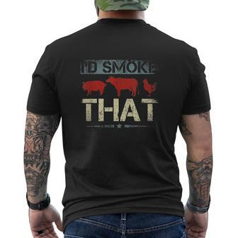 Id Smoke That Barbecue Mens Back Print T-shirt - Thegiftio UK