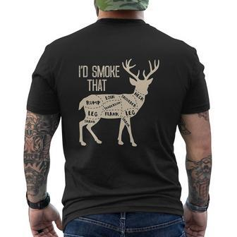I'd Smoke That Deer Bbq For Christmas Mens Back Print T-shirt - Thegiftio UK
