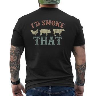 Id Smoke That Grilling Party Saying Vintage Mens Back Print T-shirt - Thegiftio UK