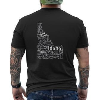 Idaho State Word Salad Mens Back Print T-shirt - Thegiftio UK
