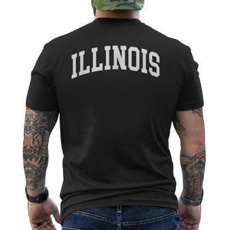 Illinois Throwback Classic Men's T-shirt Back Print - Thegiftio UK