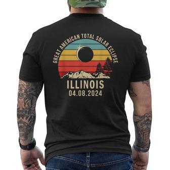 Illinois Total Solar Eclipse 2024 Totality 2024 Men's T-shirt Back Print - Monsterry