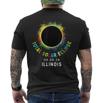 Illinois Total Solar Eclipse Totality April 8 2024 Tie Dye Men's T-shirt Back Print | Mazezy