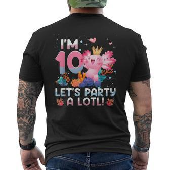I'm 10 Year Old Axolotl Party Axolotl 10Th Birthday Men's T-shirt Back Print - Seseable