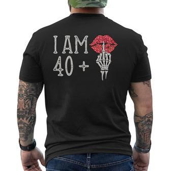 I'm 40 Plus 1 Middle Finger Skull 41Th Birthday Men's T-shirt Back Print - Thegiftio UK