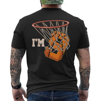 I'm 9 Basketball Theme Birthday Party Celebration 9Th Men's T-shirt Back Print - Seseable