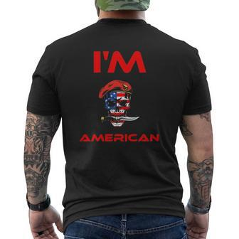 I'm American Style Skull America Mens Back Print T-shirt | Mazezy